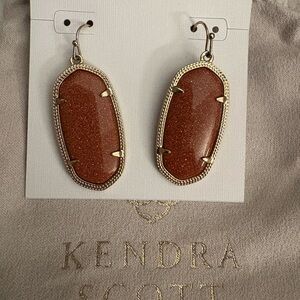 Kendra Scott Gold and Brown Drop Earrings